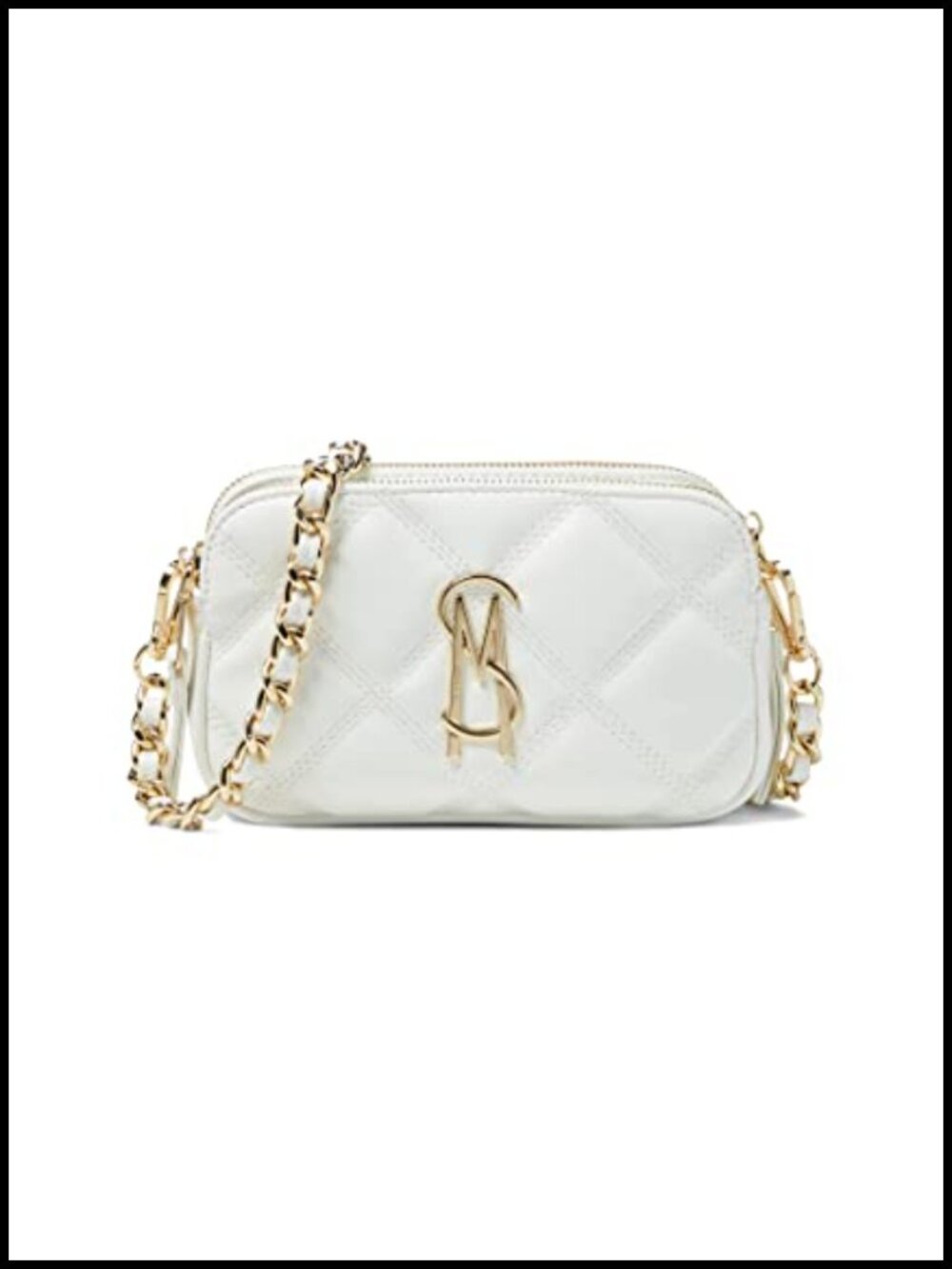 Quilted Crossbody Bag Zip Compartments Slip Pocket